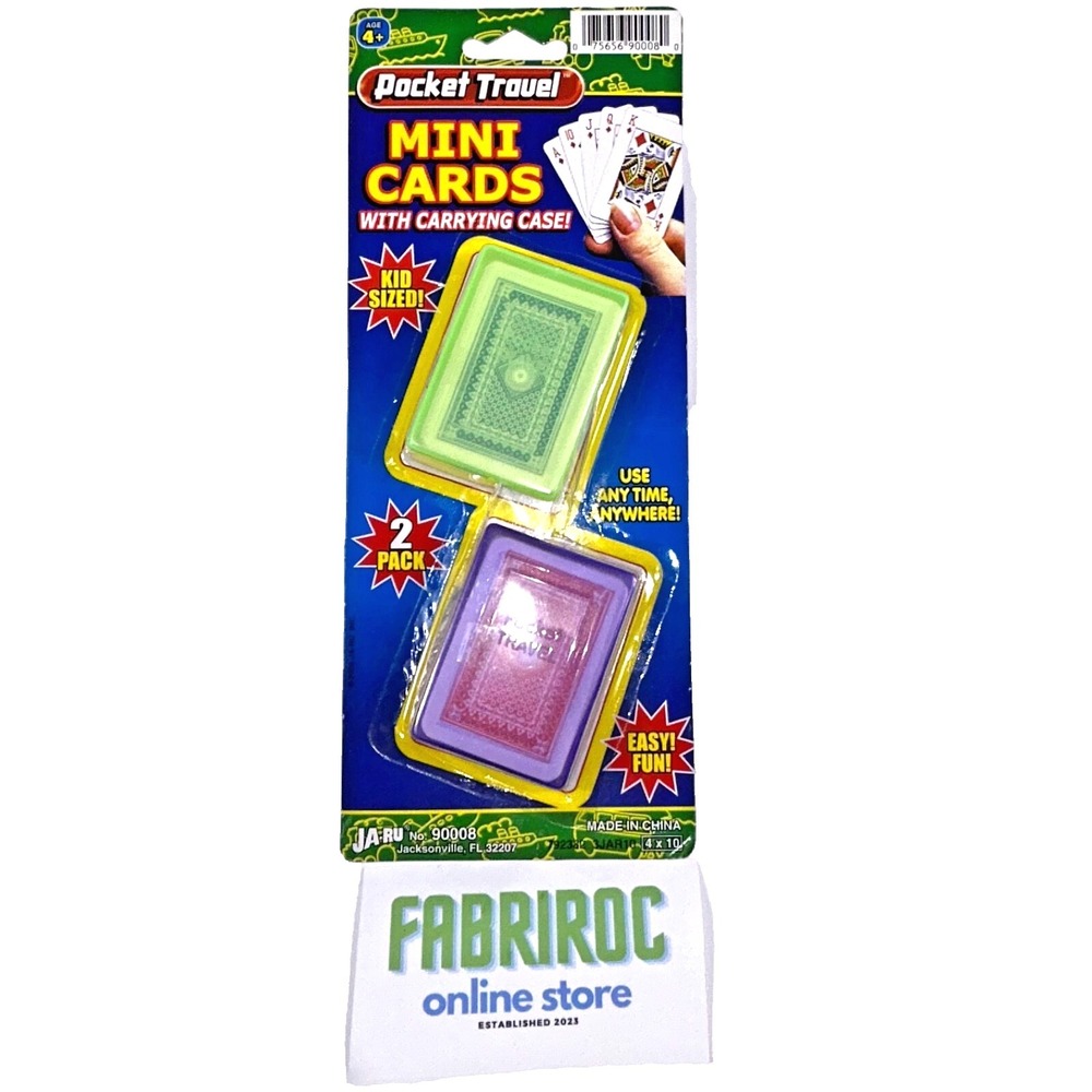 NEW! JA-RU Mini Playing Cards w/ Carrying Case | Pocket Travel Toy | 2003!!!